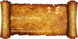 Knipl Etelka névjegykártya